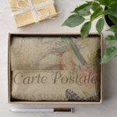 Ephemeraはがきフランスのバードバタフライ切り 薄葉紙 (ギフト)