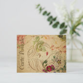 Ephemeraはがきフランスのラインアートウーマン ポストカード (スタンド正面)