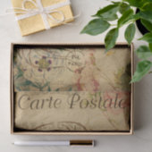 Ephemeraはがきフランスのラインアート女性デカップページ 薄葉紙 (ギフト)