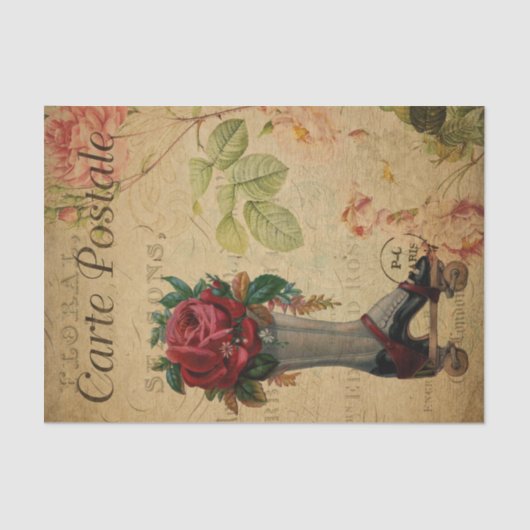 Ephemeraはがきフランスのローラースケートのデカップページ 薄葉紙 (正面)