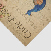 Ephemeraはがきフランスの孔雀デコップページ 薄葉紙 (詳細)