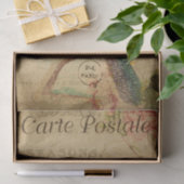 Ephemeraはがきフランスの孔雀デコップページ 薄葉紙 (ギフト)