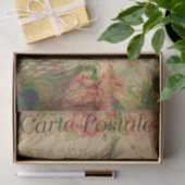 Ephemeraはがきフランスの孔雀フェザーデクページ 薄葉紙 (ギフト)