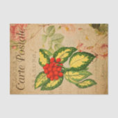 Ephemeraはがきフランスの赤い果実のデコページ 薄葉紙 (正面)