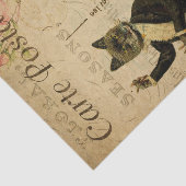 Ephemeraはがきフランスの踊りCat Decompage 薄葉紙 (詳細)