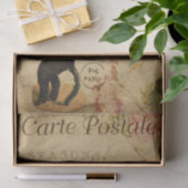 Ephemeraはがきフランスの踊りCat Decompage 薄葉紙 (ギフト)