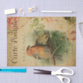 Ephemeraはがきフランスの鳥のフローラの切り離し 薄葉紙 (クラフト)