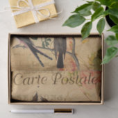 EphemeraはがきフランスのFlycatcher鳥のデコップページ 薄葉紙 (ギフト)