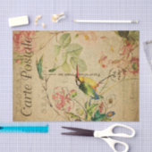 EphemeraはがきフランスのKingfisher Bird Decopage 薄葉紙 (クラフト)