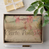 Ephemeraはがき女フランスのの子のかわいらしデコページ 薄葉紙 (ギフト)