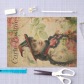 Ephemeraはがき女フランスの性フローラの分離 薄葉紙 (クラフト)