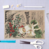 Ephemeraクリスマス新年のお土産の切り離し 薄葉紙 (クラフト)