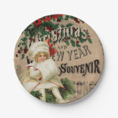 Ephemeraクリスマス新年のお土産ポスター ペーパープレート (正面)