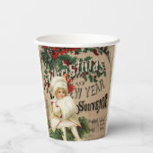 Ephemeraクリスマス新年のお土産ポスター 紙コップ (裏面)