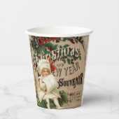 Ephemeraクリスマス新年のお土産ポスター 紙コップ (正面)