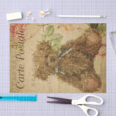 Ephemeraテディフランスのベアバラフローラデコパージュ 薄葉紙 (クラフト)