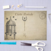 Ephemeraハガキフランスのビーハイブビーズデコップページ 薄葉紙 (クラフト)