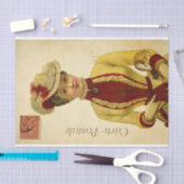 Ephemeraファッシフランスのャルな女性のデカップページ 薄葉紙 (クラフト)