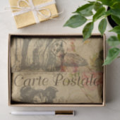 EphemeraフレンチポストカードラフCollie Dog Decopage 薄葉紙 (ギフト)