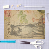 EphemeraフレンチポストカードラフCollie Dog Decopage 薄葉紙 (クラフト)