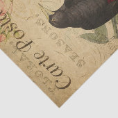 Ephemeraブラックレッドバードピンクローゼデコップページ 薄葉紙 (詳細)