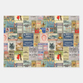 Ephemeraヴィンテージデコップページまたはコラージュ紙 ラッピングペーパーシート (正面3)