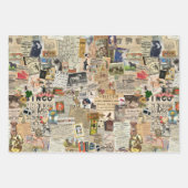 Ephemeraヴィンテージデコップページまたはコラージュ紙 ラッピングペーパーシート (正面)