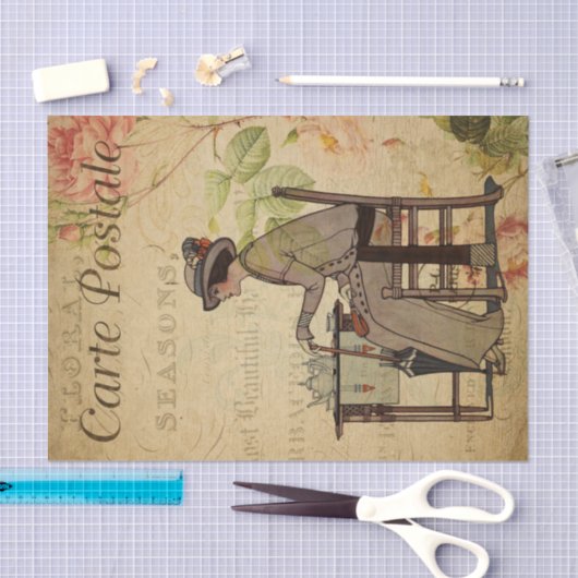 Ephemera女フランスの性お茶のフローラを分離 薄葉紙 (クラフト)