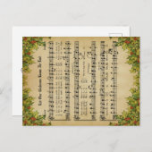 Ephemera我々の喜びに終わりのキャロルのスクリプトを知らせる シーズンポストカード (正面/裏面)