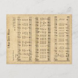 Ephemera "私は3つの船を見た"クリスマスカロル シーズンポストカード