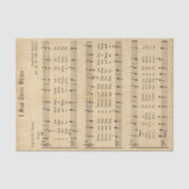 Ephemera "私は3つの船を見た"クリスマスカロル 薄葉紙