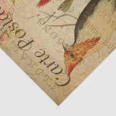 Ephemera 2つのウィーバーズピンクローズのデコップページ 薄葉紙 (詳細)