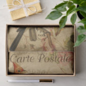 Ephemera 2つのウィーバーズピンクローズのデコップページ 薄葉紙 (ギフト)