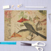 Ephemera 2つのウィーバーズピンクローズのデコップページ 薄葉紙 (クラフト)