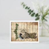 Ephemera Deck the Hall Christmas Carol Script ポストカード (スタンド正面)