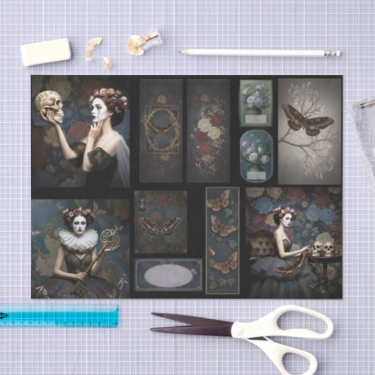 Ephemera Poetic Gothic Motifs  薄葉紙 (クラフト)