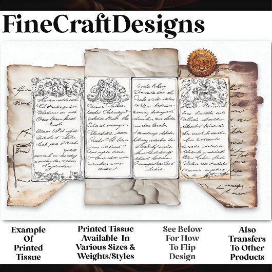 Ephemera + Seal AF4 Decopageを動揺してドキュメント化 薄葉紙