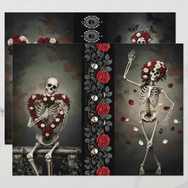 Ephemera Sheet Gothic Rose Queen  (正面/裏面)