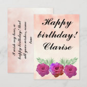 Ephemera vibrant color pink art (正面/裏面)