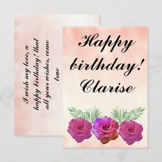 Ephemera vibrant color pink art (正面/裏面)