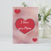 Ephemera vibrant romantic red heart art サンキューカード (スタンド正面)