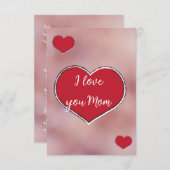 Ephemera vibrant romantic red heart art サンキューカード (正面/裏面)