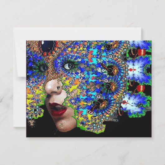 EPHEMERALハロウィーンマスカレードボール、ブルーマスク 案内状 (正面)