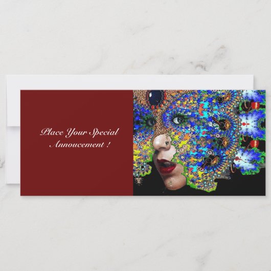 EPHEMERALマルディグラスマスカレードボール,ブルーマスク 案内状 (正面)