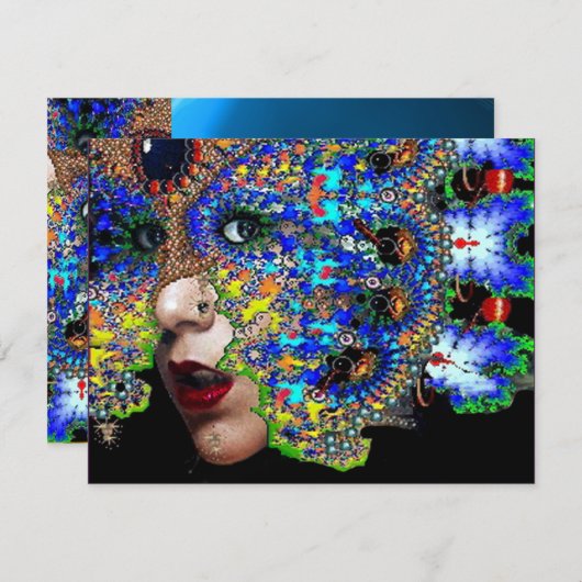 EPHEMERAL仮装の衣装ボール、青いサファイア 案内状 (正面/裏面)