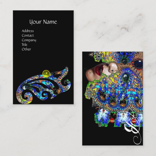 EPHEMERAL美しいサロンスパ、メイクアップアーティストTopaz Gem 名刺 (正面/裏面)