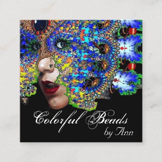 EPHEMERAL美しい,ファッション，化粧品，メイクアップアーティスト スクエア名刺 (正面)