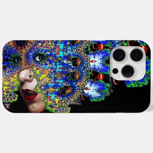 EPHEMERAL/フラクタルマスクカラフルを持つ女性 Case-Mate iPhoneケース (裏面 (横))