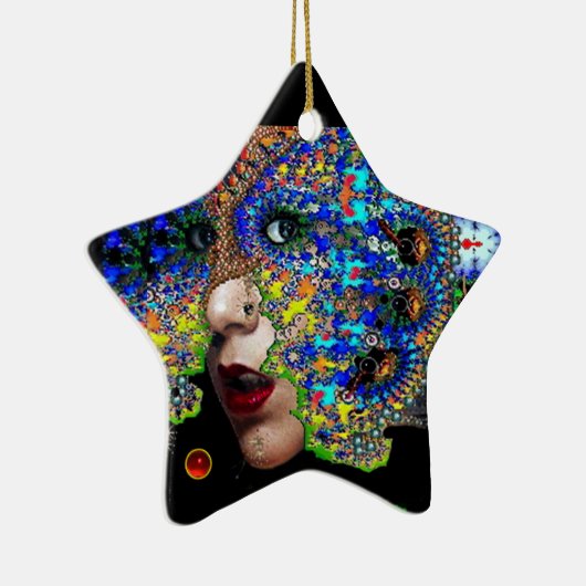 EPHEMERAL 、赤ルビー、青サファイアスター セラミックオーナメント (右)