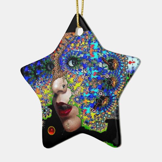 EPHEMERAL 、赤ルビー、青サファイアスター セラミックオーナメント (左)